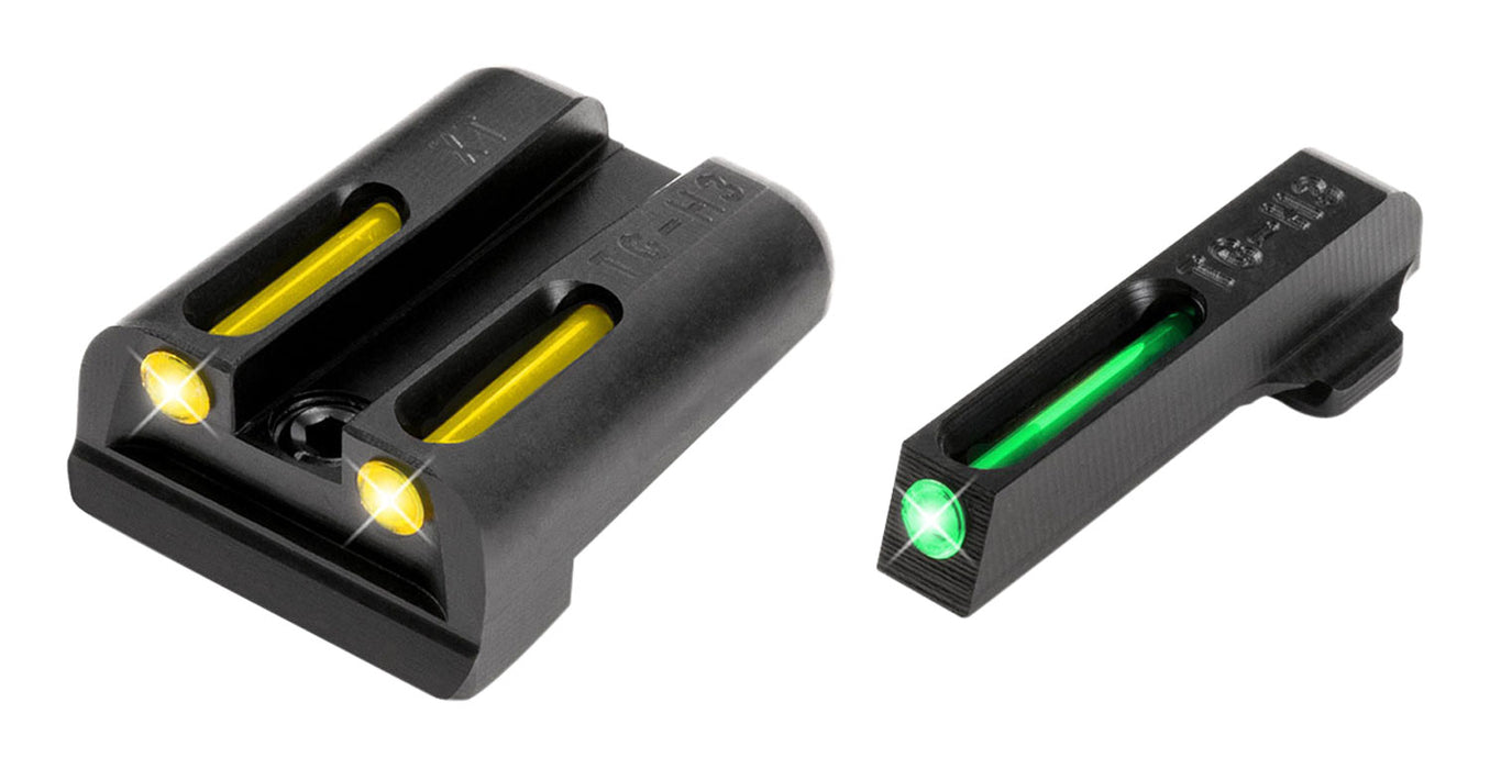 TruGlo TG131XTY TFO  Black | Green Tritium & Fiber Optic Front Sight Yellow Tritium & Fiber Optic Rear Sight