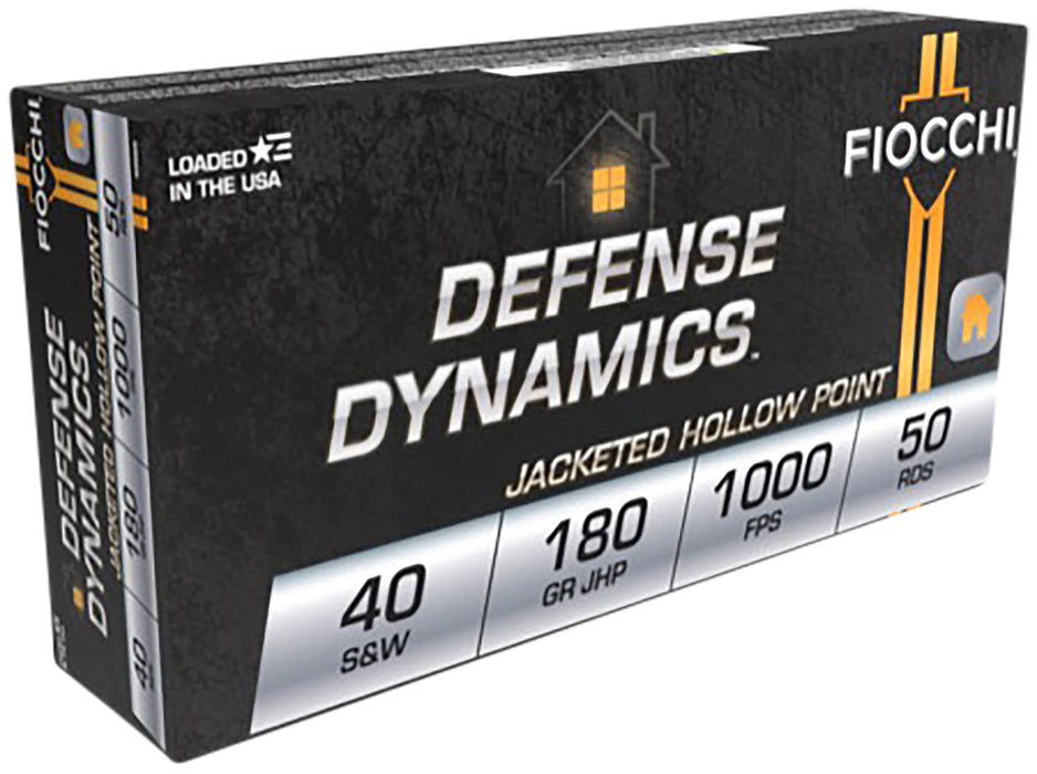 Fiocchi 40SWE Defense Dynamics  40 S&W 180 gr 1000 fps Jacketed Hollow Point (JHP) 50 Bx/20 Cs