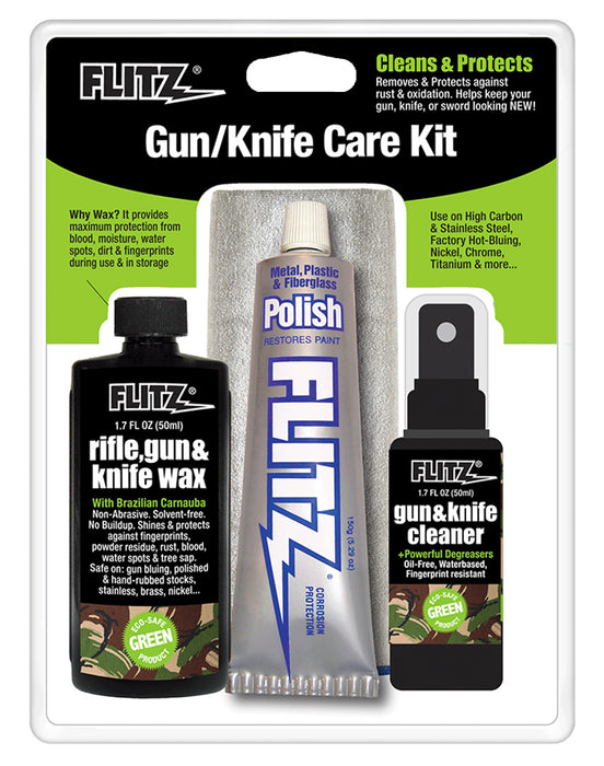 Flitz KG41501 Gun & Knife Care Kit Includes Cleaner/ Cloth/ Polish/ Wax