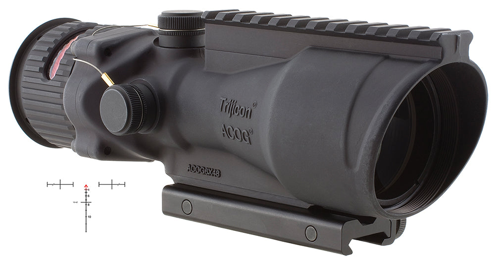 Trijicon 100002 ACOG  Black Hardcoat Anodized 6x 48mm Illuminated Red Chevron .308/7.62 Reticle