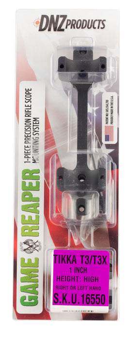 DNZ 16550 Game Reaper-Tikka Scope Mount/Ring Combo Matte Black 1"