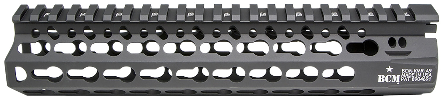 BCM KMRA9556BK KMR Alpha Handguard 9" Keymod Style Made of Aluminum with Black Anodized Finish for AR-15