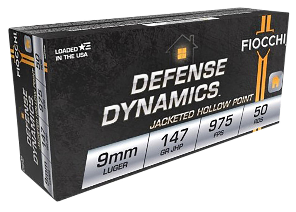 Fiocchi 9APDHP Defense Dynamics  9mm Luger 147 gr 975 fps Jacketed Hollow Point (JHP) 50 Bx/20 Cs