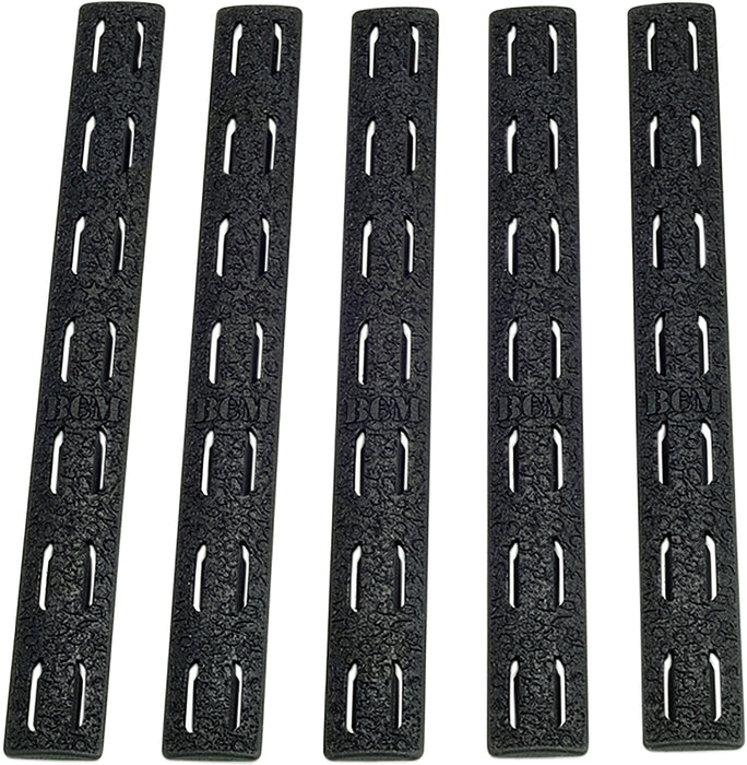 BCM KMRRPBLK5 Rail Panel Kit  AR Platform KeyMod 5.55" Black Polymer 5 Pack