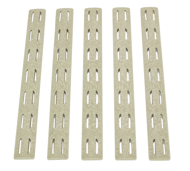 BCM KMRRPFDE5 KeyMod Rail Panel Kit  AR-15 Flat Dark Earth Polymer 5 Pack