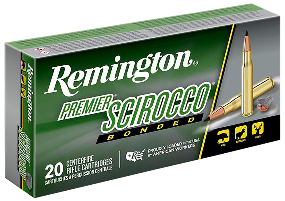 Remington Ammunition 29320 Premier Scirocco Bonded  243 Win 90 gr 3120 fps Swift Scirocco Bonded (SSB) 20 Bx/10 Cs