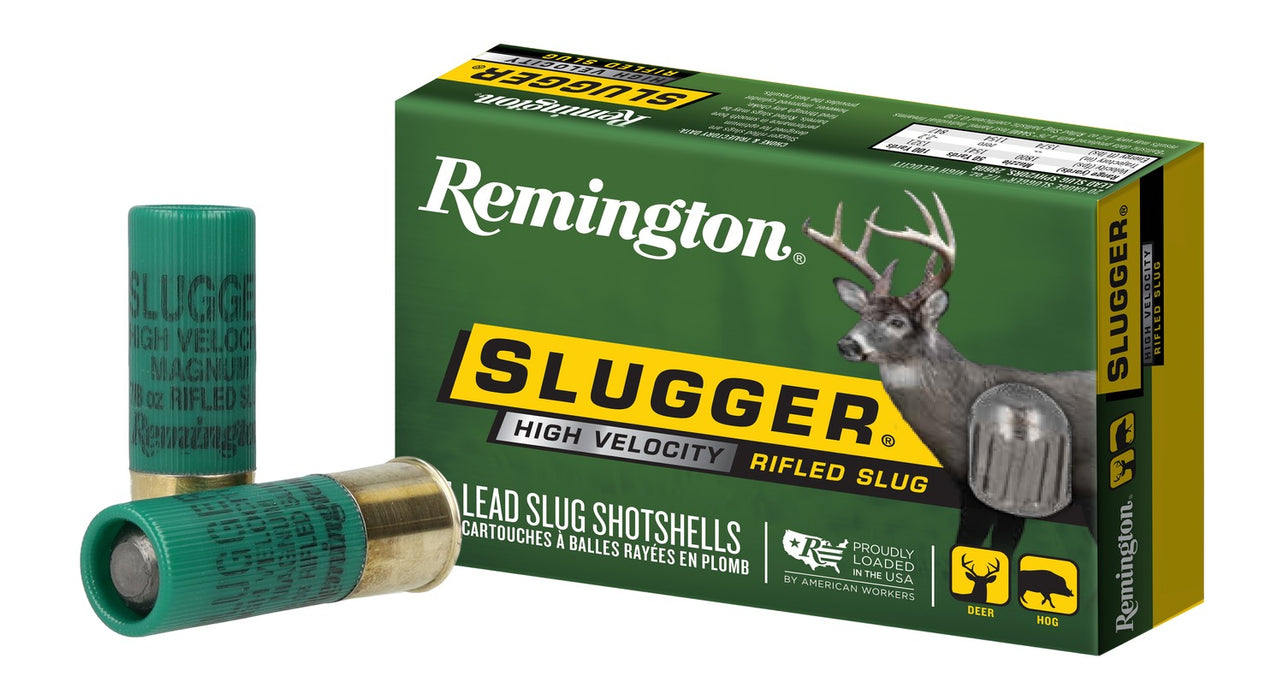 Remington Ammunition 28604 Slugger High Velocity 12 Gauge 3" 7/8 oz Rifled Slug Shot 5 Per Box/ 50 Cs