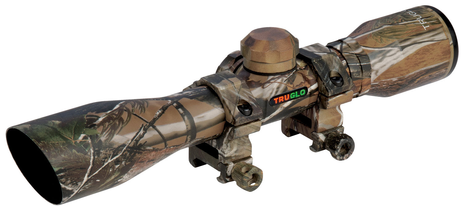 TruGlo TG8504CD Compact  Realtree APG 4x 32mm 1" Tube Diamond Reticle w/Rings