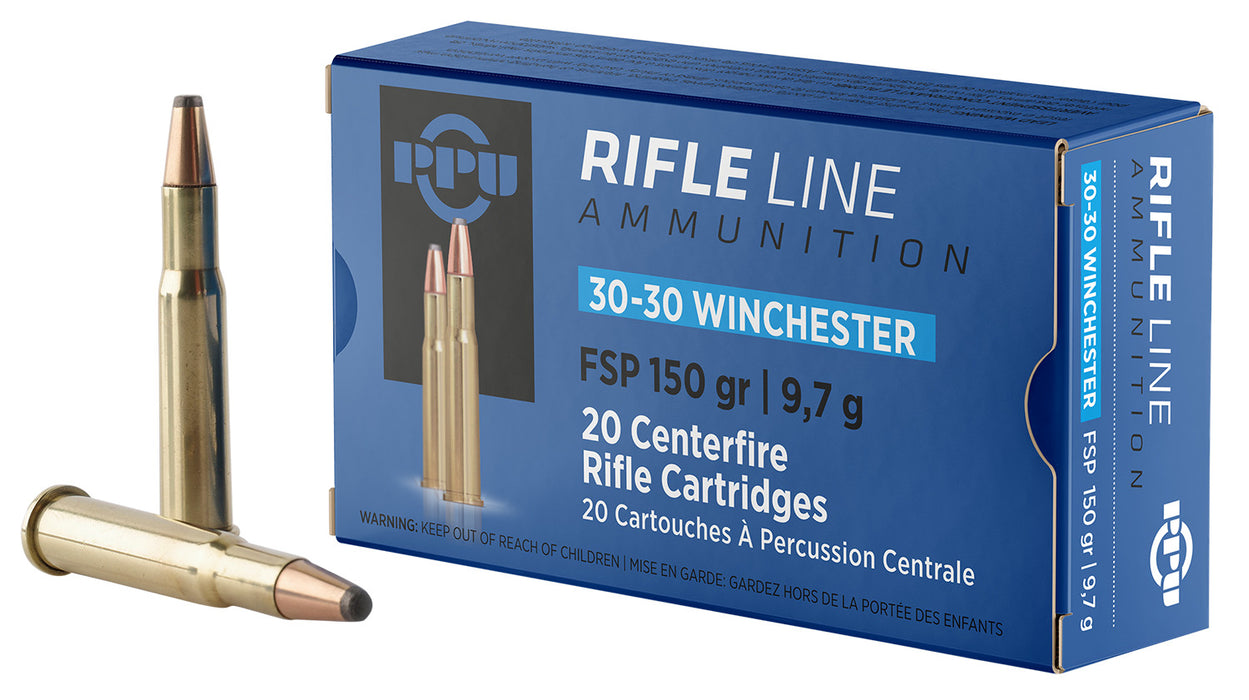 PPU PP30301 Standard Rifle  30-30Win 150gr Flat Soft Point 20 Per Box/10 Case