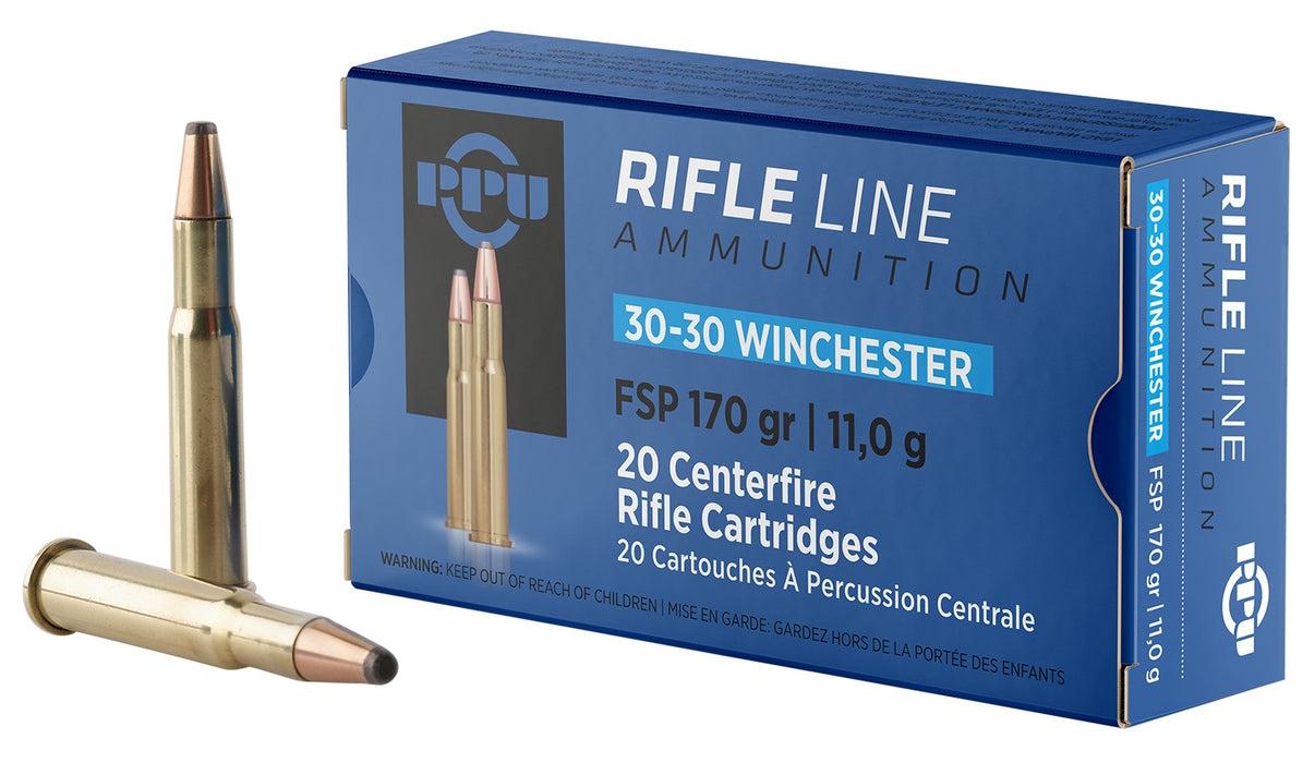 PPU PP30302 Standard Rifle  30-30Win 170gr Flat Soft Point 20 Per Box/10 Case