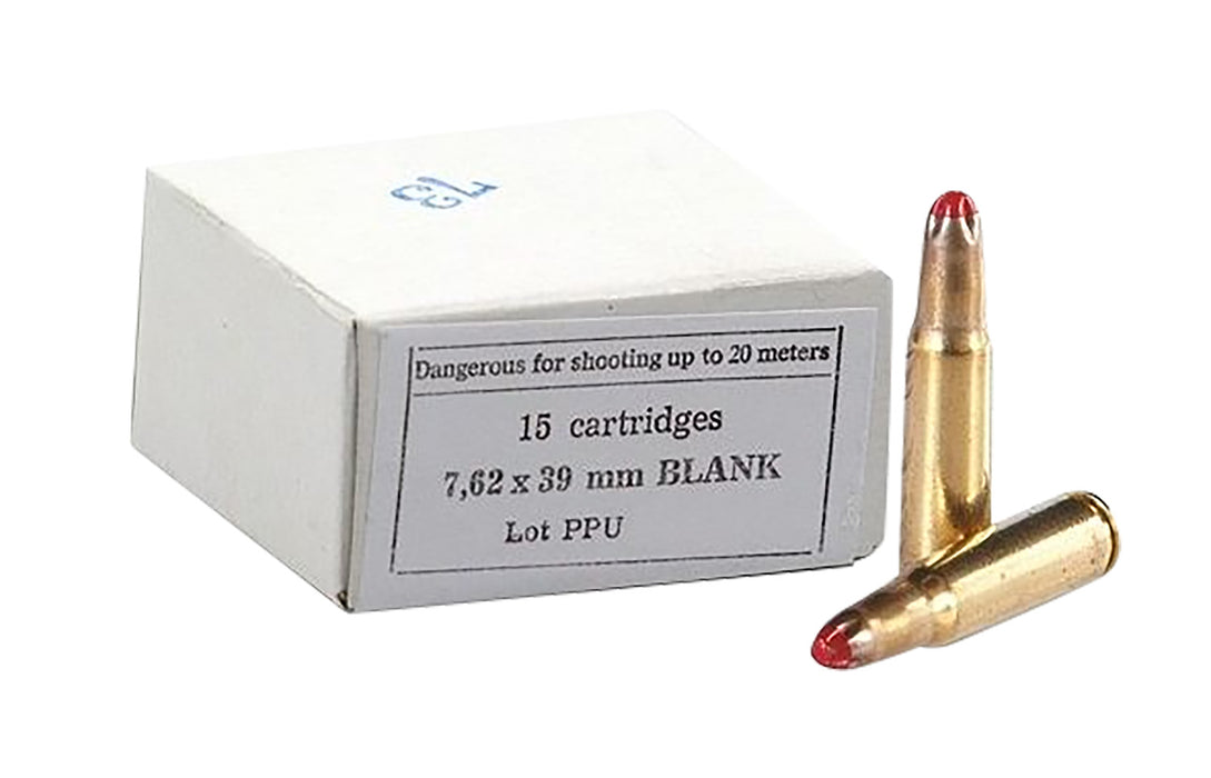 PPU PPB739 Blank Ammo  7.62x39mm 15 Per Box/96 Case