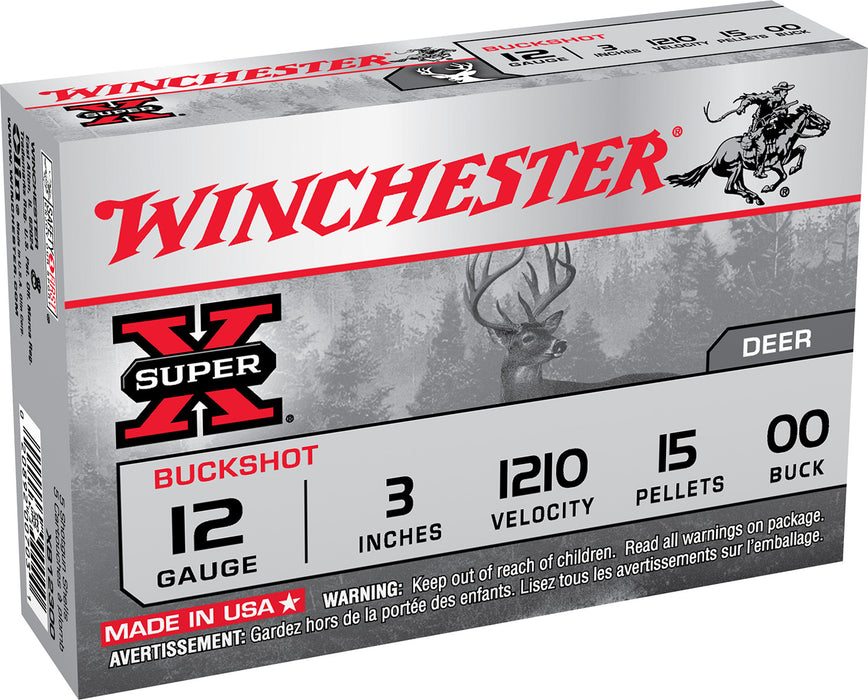 Winchester Ammo XB12300VP Super X  12 Gauge 3" 15 Pellets 1210 fps 00 Buck Shot 15 Bx/10 Cs (Value Pack)