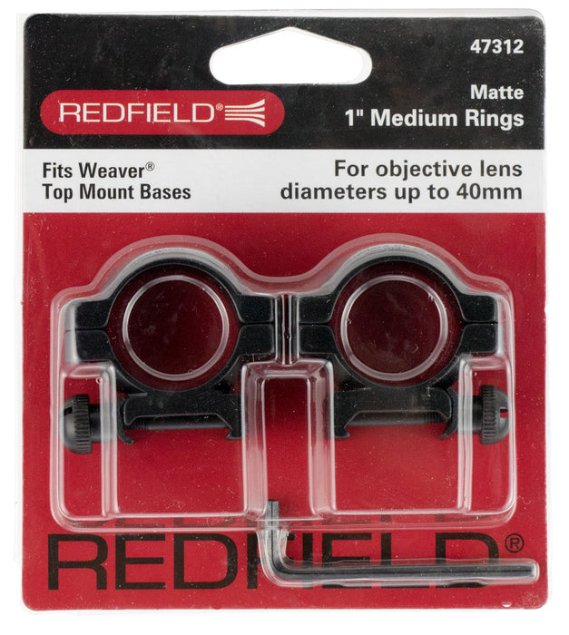 Redfield Mounts 47312 1 Inch Rings  Matte Black Medium