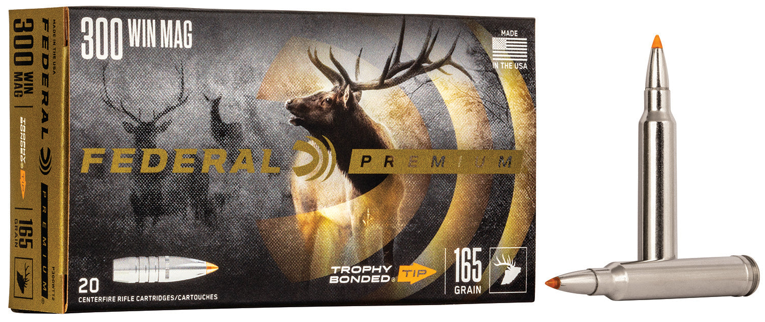 Federal P300WTT2 Premium  300 Win Mag 165 gr 3050 fps Trophy Bonded Tip 20 Bx/10 Cs