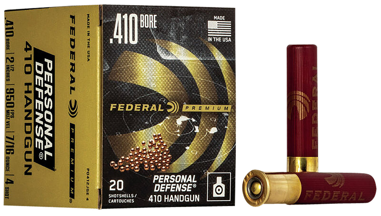 Federal PD412JGE4 Premium Personal Defense 410 Gauge 2.50" 4 Shot 7/16oz 20 Per Box/10 Case