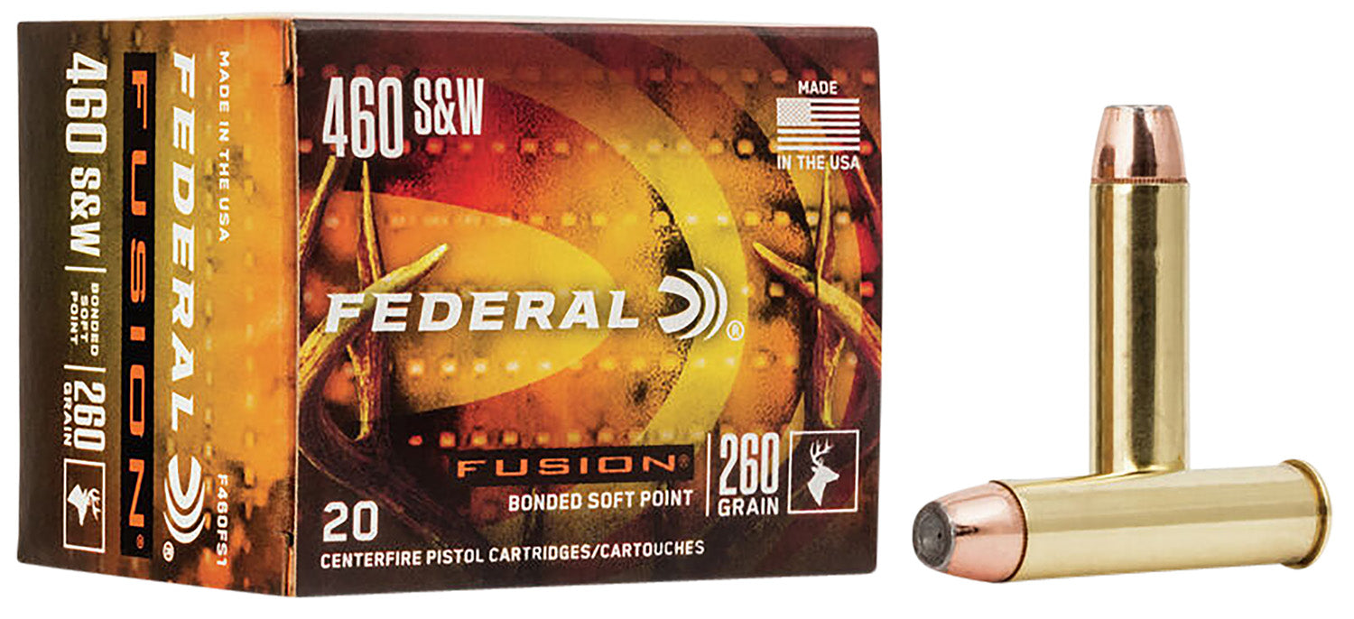 Federal F460FS1 Fusion  460 S&W Mag 260 gr Bonded Soft Point 20 Per Box/10 Cs