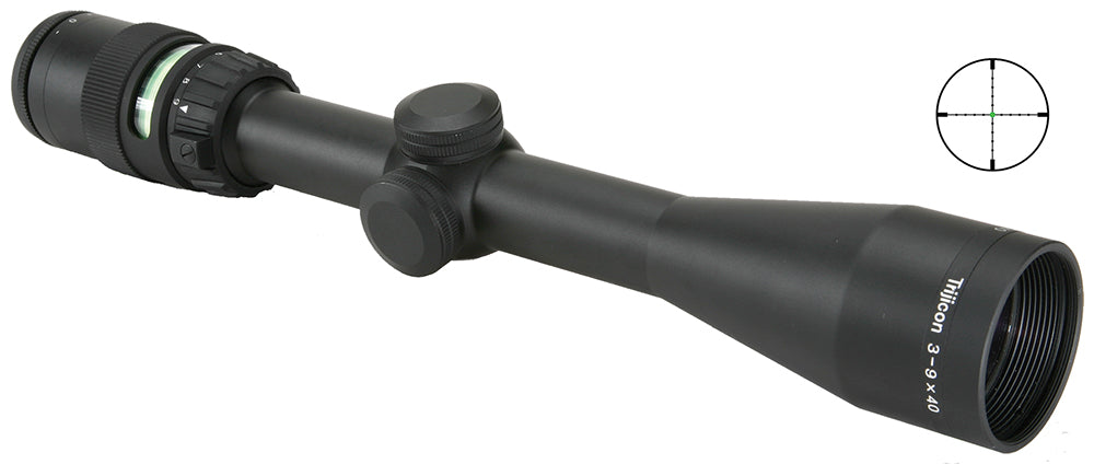 Trijicon 200005 AccuPoint  Black Hardcoat Anodized 3-9x40mm 1" Tube, Illuminated Mil-Dot Crosshair w/Green Dot Reticle