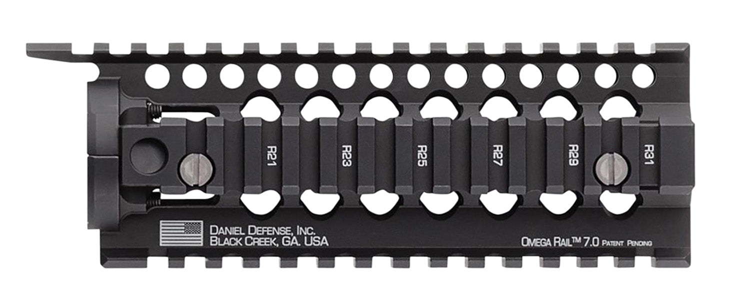 Daniel Defense 0100510001 Omega Rail  7" Carbine Length Style Made of  Aluminum with Black Anodized Finish & Picatinny Rail for AR-15