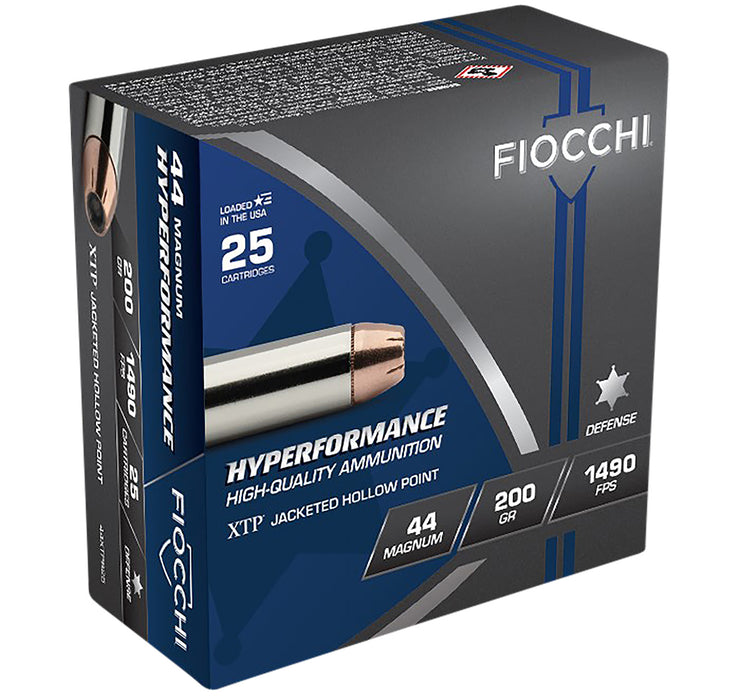 Fiocchi 44XTPB25 Hyperformance  44 Rem Mag 200 gr 1490 fps Hornady XTP Hollow Point 25 Bx/20 Cs