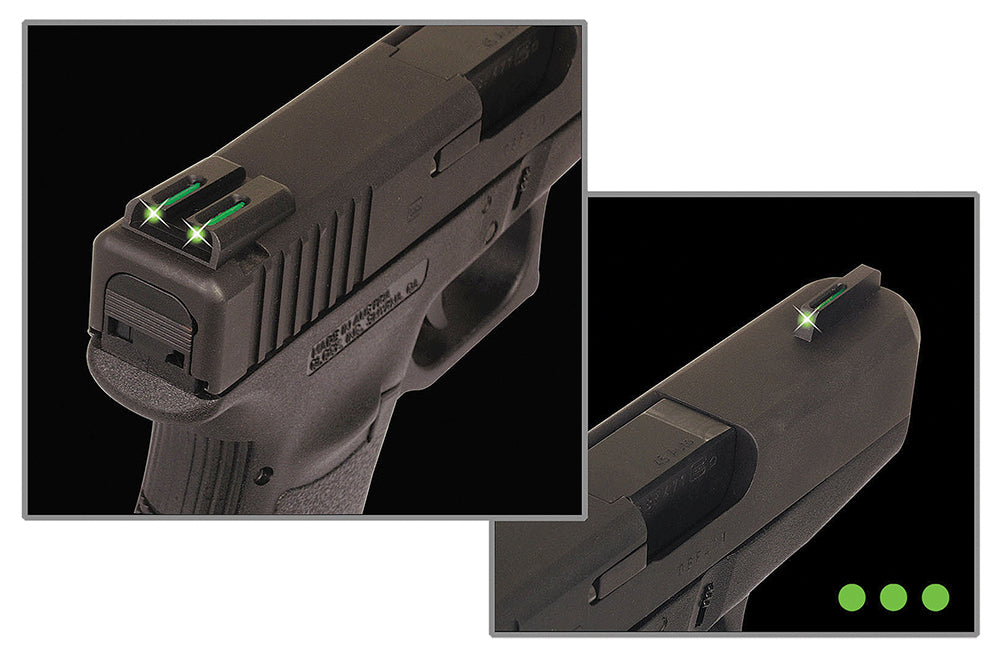 TruGlo TG131MPT TFO  Black | Green Tritium & Fiber Optic Front Sight Green Tritium & Fiber Optic Rear Sight