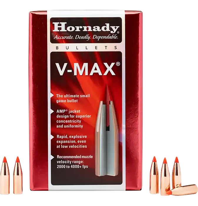 Hornady 17105 V-Max  17 Cal .172 25 gr V Max 100 Per Box/ 40 Case