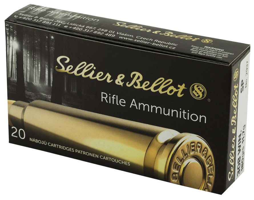 Sellier & Bellot SB308C Rifle  308 Win 180 gr 2454 fps Soft Point (SP) 20 Bx/25 Cs