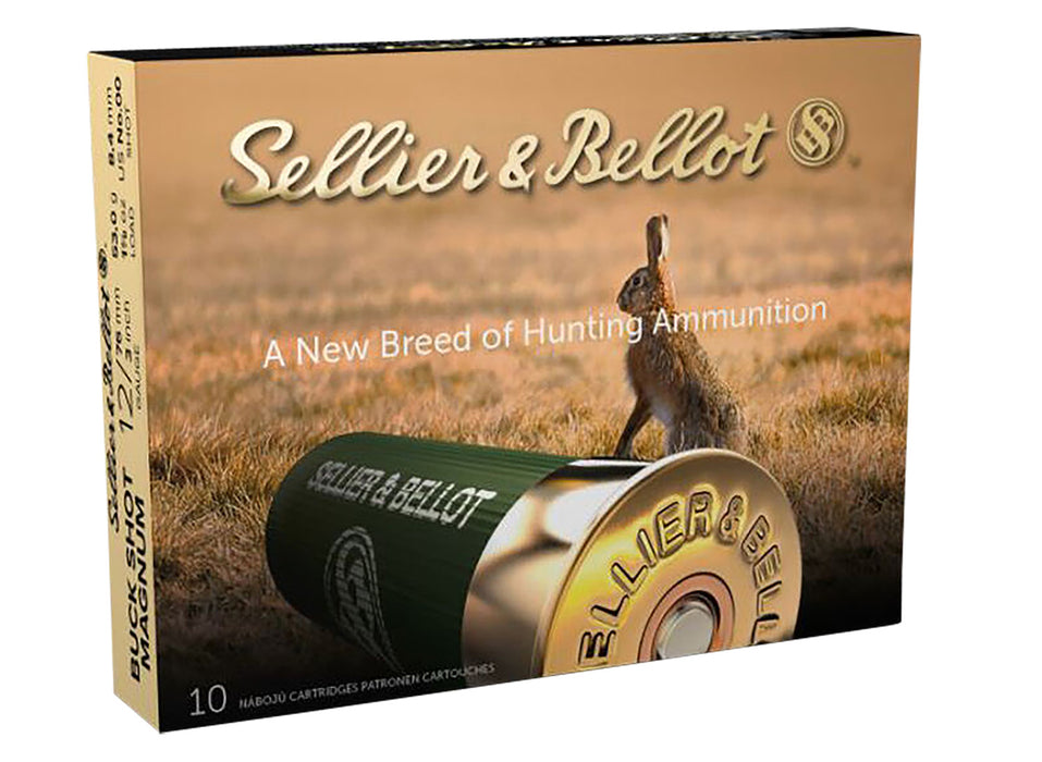 Sellier & Bellot SB12BSA Hunting Magnum 12 Gauge 3" 15 Pellets 1214 fps 00 Buck Shot 10 Bx/25 Cs