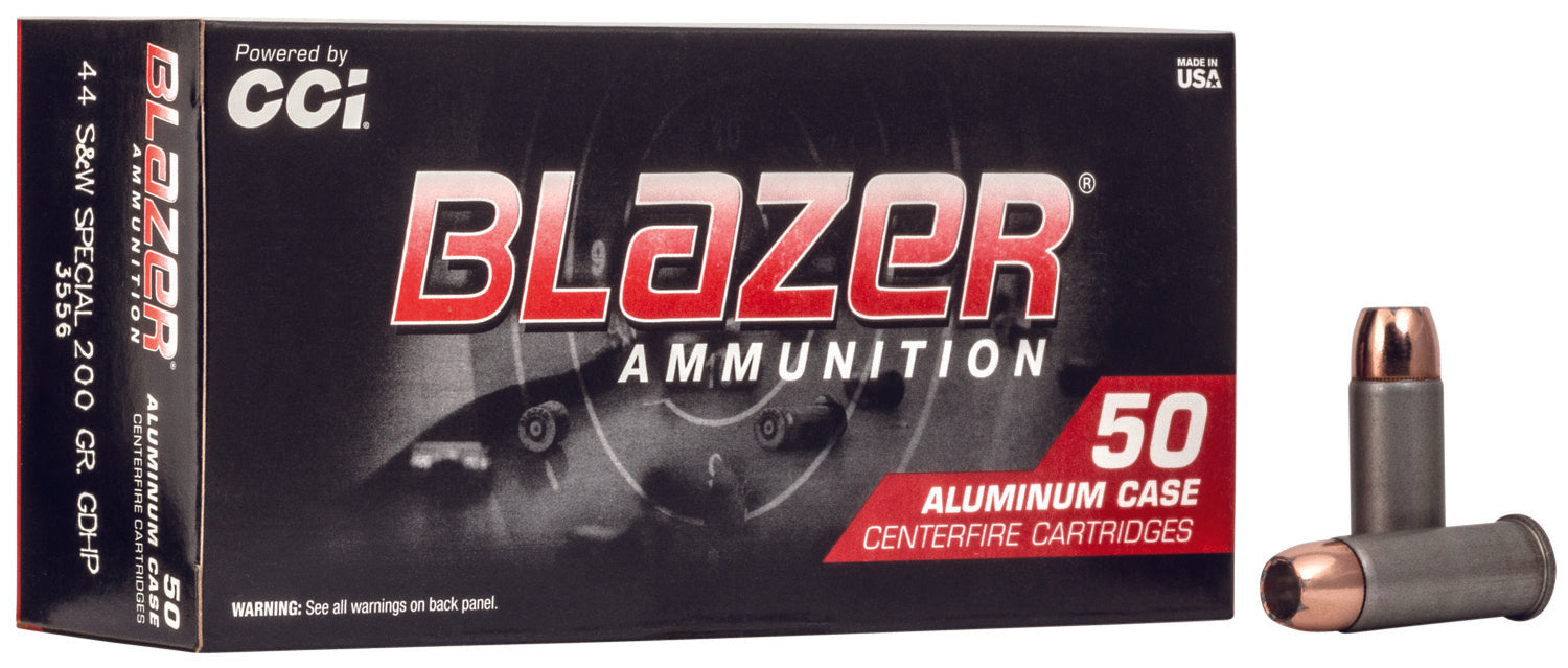 CCI 3556 Blazer  44 S&W Spl 200 gr 920 fps Jacketed Hollow Point (JHP) 50 Bx/20 Cs