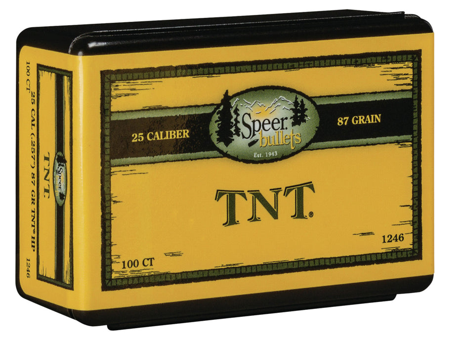 Speer 1246 TNT  25 Cal .257 87 gr Jacket Hollow Point 100 Per Box/ 5 Case