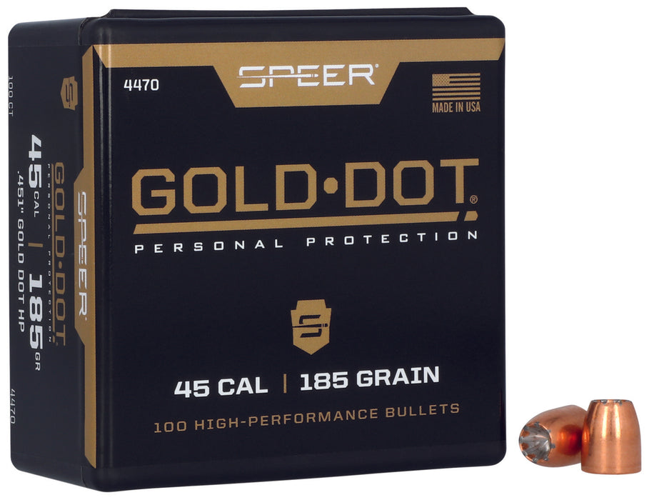 Speer 4470 Gold Dot Personal Protection 45 Cal .451 185 gr Hollow Point 100 Per Box/ 5 Case