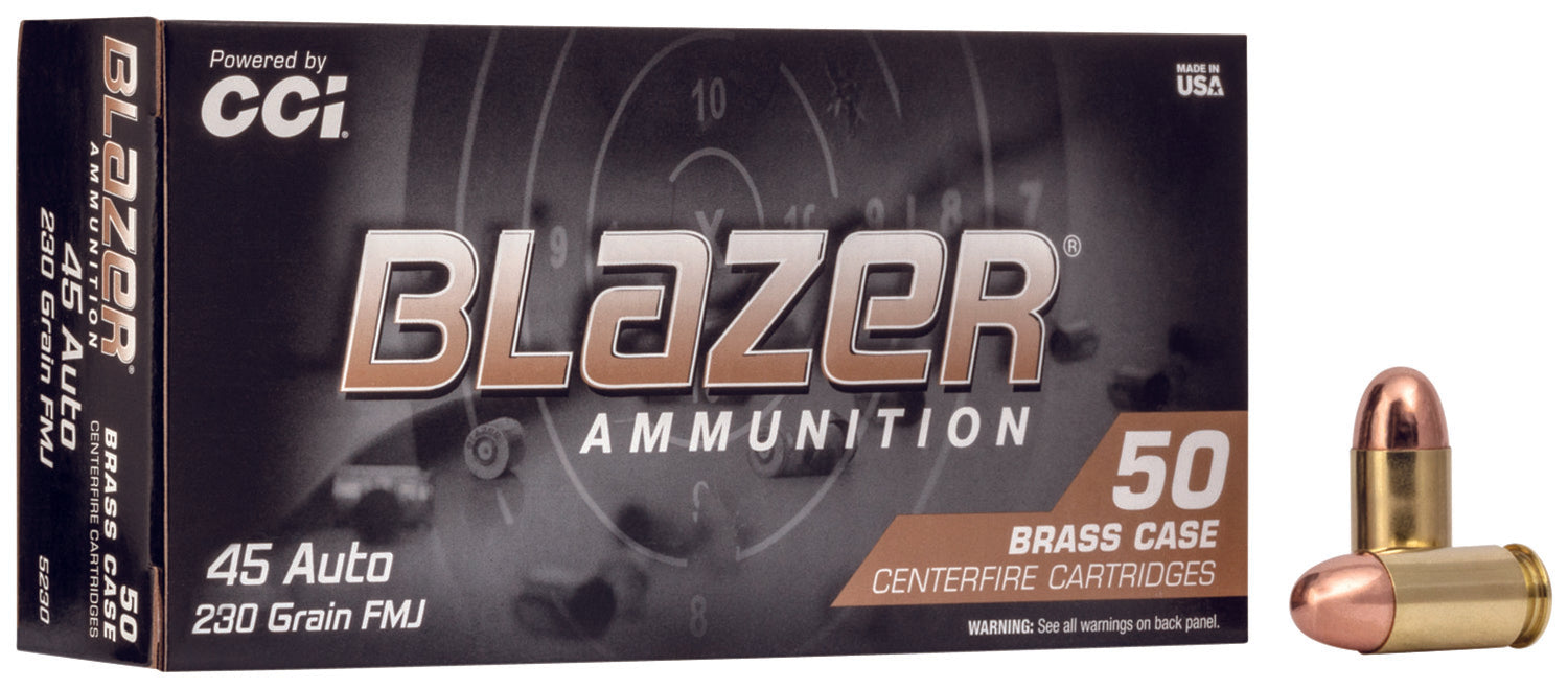CCI 5230 Blazer Brass Handgun 45ACP 230gr Full Metal Jacket 50 Per Box/20 Case