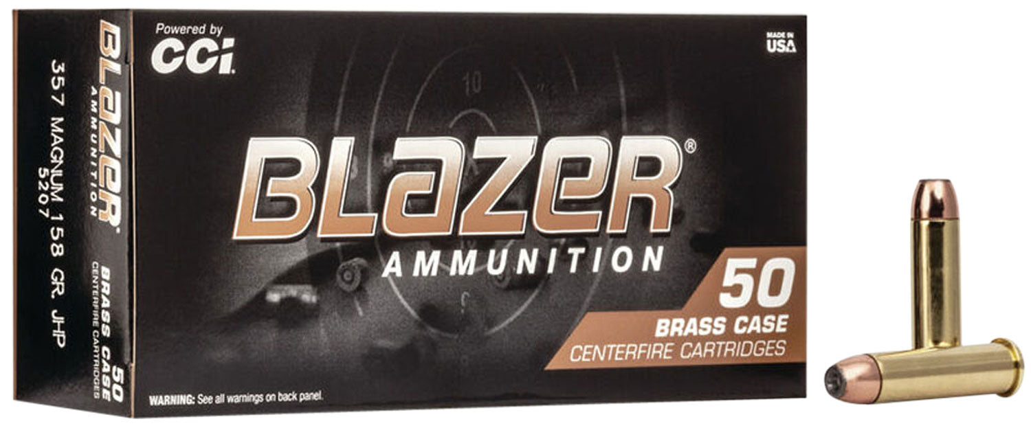 CCI 5207 Blazer Brass  357 Mag 158 gr 1250 fps Jacketed Hollow Point (JHP) 50 Bx/20 Cs