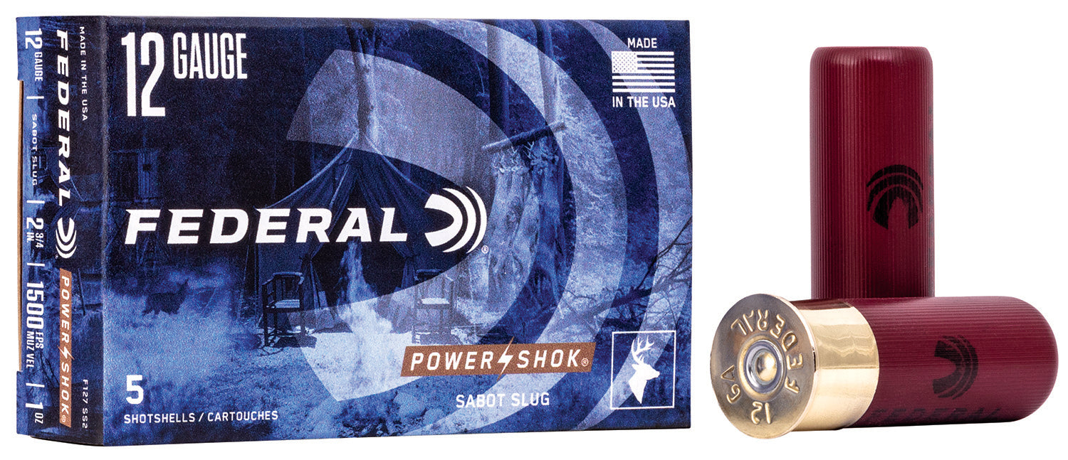 Federal F127SS2 Power-Shok  12 Gauge 2.75" 1 oz/438 gr 1500 fps Sabot Slug Shot 5 Bx/50 Cs