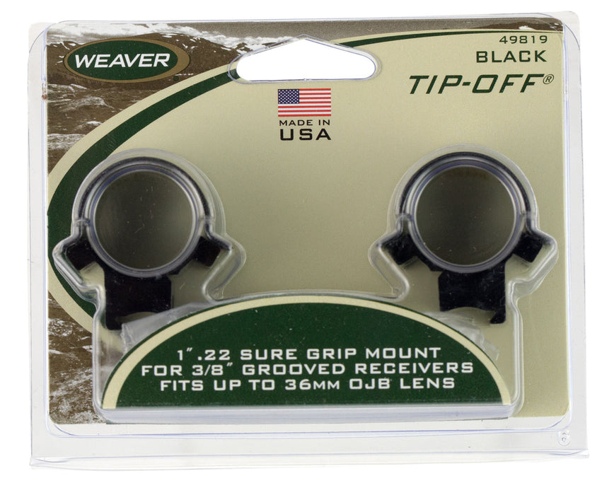 Weaver Mounts 49819 .22 Tip-Off Rings  Black 1"