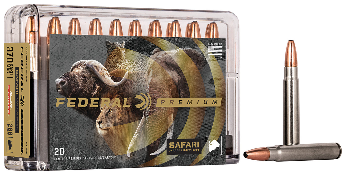 Federal P370SA Premium Safari Cape-Shok 370 Sako Mag 286 gr 2550 fps Swift A-Frame (SWFR) 20 Bx/10 Cs