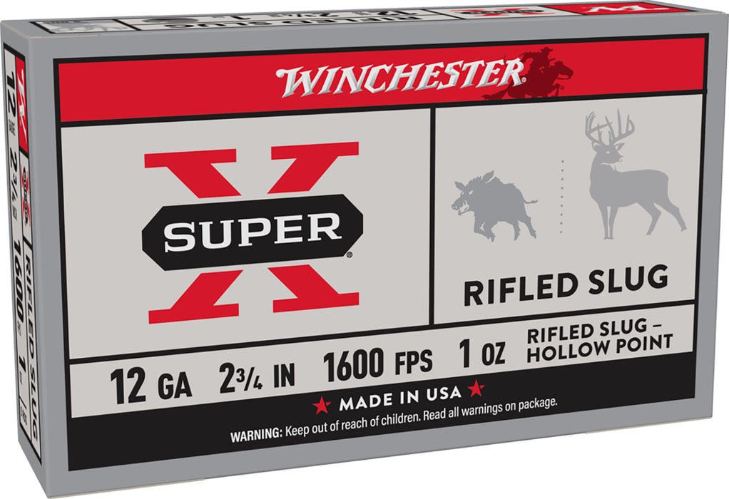 Winchester Ammo X12RS15 Super X  12Gauge 2.75" 1oz Rifled Slug Shot 5 Per Box/50 Case