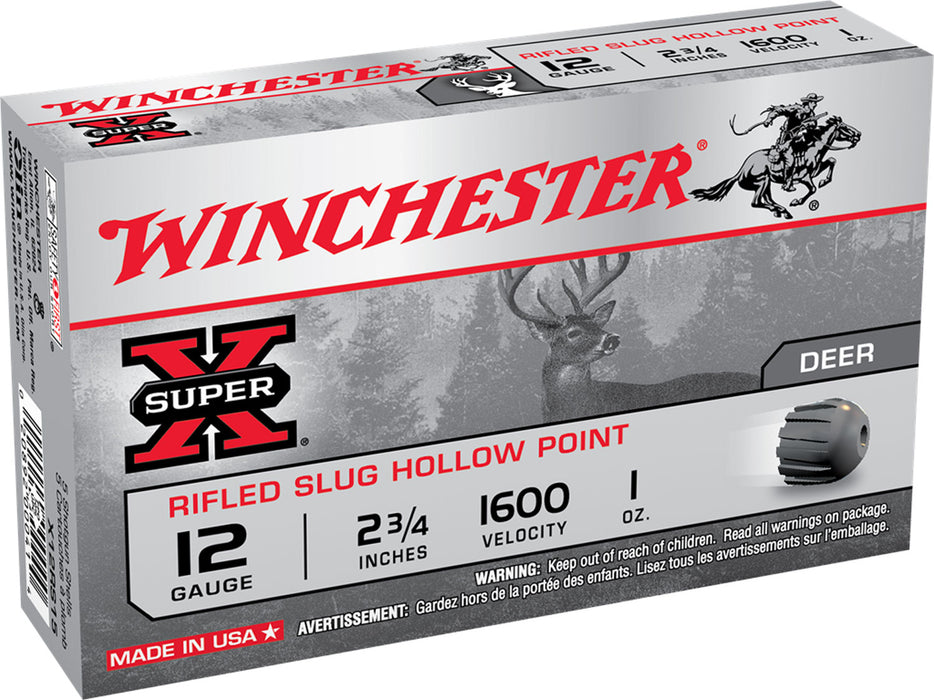 Winchester Ammo X12RS15 Super X  12 Gauge 2.75" 1 oz 1600 fps Rifled Slug Shot 5 Bx/50 Cs