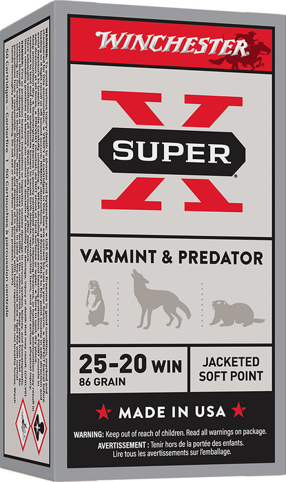 Winchester Ammo X25202 Super X  25-20Win 86gr Jacketed Soft Point 50 Per Box/10 Case