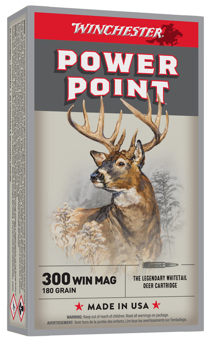 Winchester Ammo X30WM2 Super X  300 Win Mag 180 gr 2960 fps Power-Point (PP) 20 Bx/10 Cs