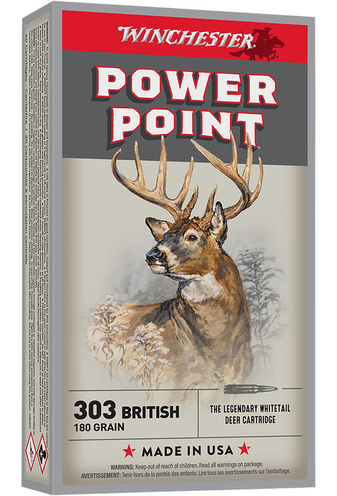 Winchester Ammo X303B1 Super X  303 British 180 gr 2460 fps Power-Point (PP) 20 Bx/10 Cs