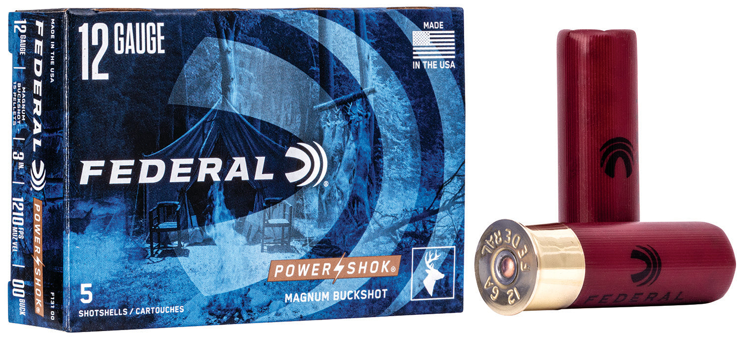 Federal F13100 Power-Shok Magnum 12 Gauge 3" 1 7/16 oz 1290 fps 00 Buck Shot 5 Bx/50 Cs