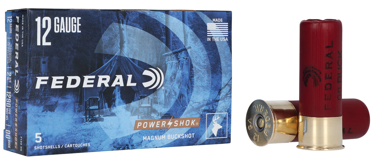 Federal F13000 Power-Shok Magnum 12 Gauge 2.75" 1 7/16 oz 1290 fps 00 Buck Shot 5 Bx/50 Cs