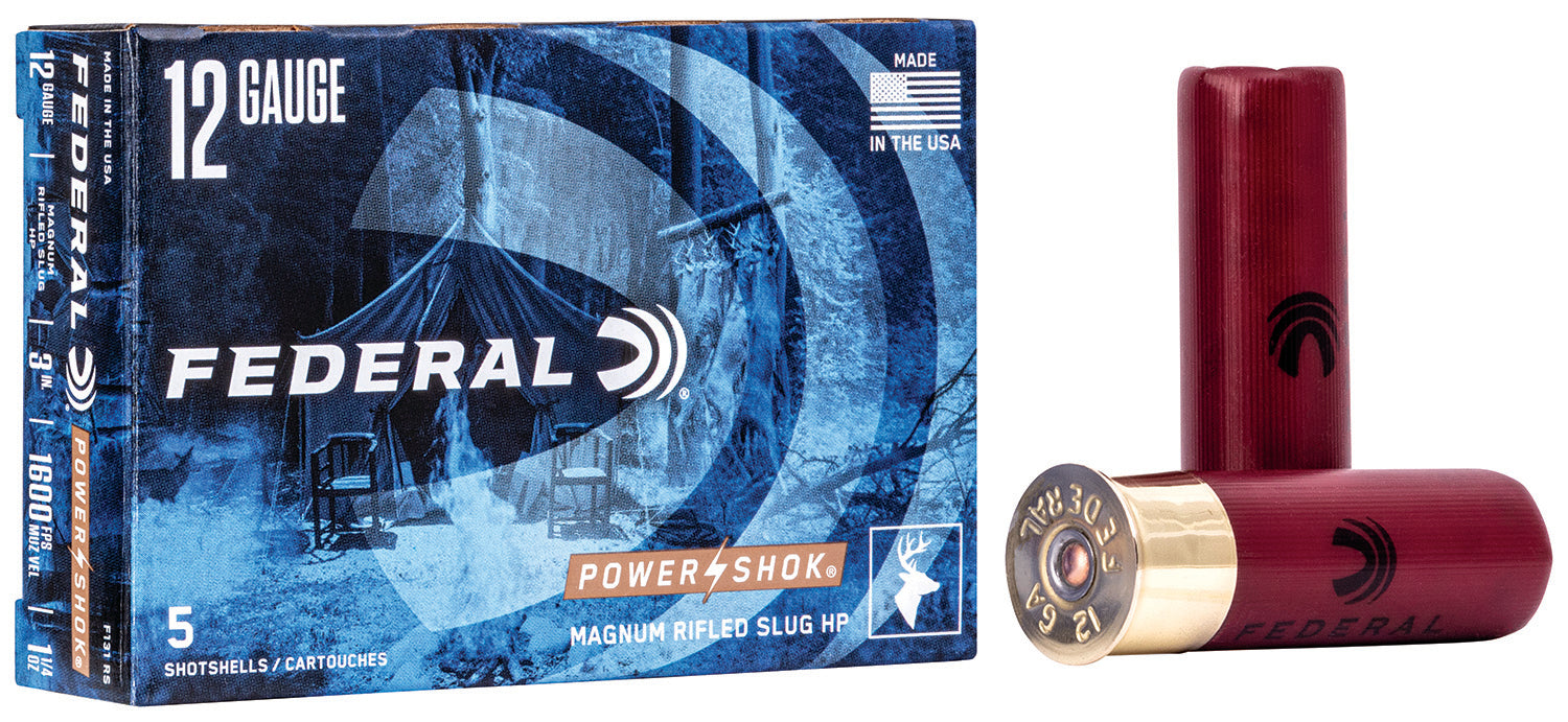 Federal F131RS Power-Shok  12 Gauge 3" 1 1/4 oz/547 gr 1600 fps Rifled Slug Shot 5 Bx/50 Cs