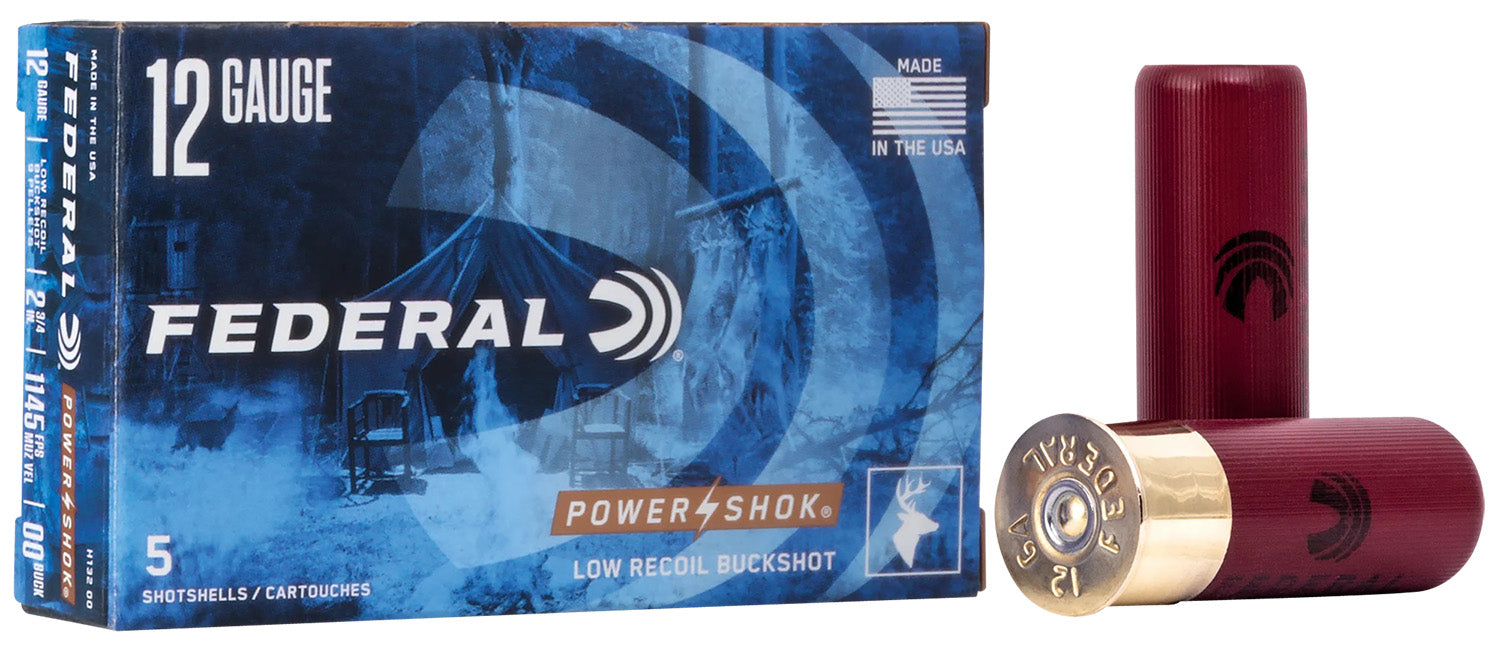 Federal H13200 Power-Shok Low Recoil 12 Gauge 2.75" 1 3/16 oz 1140 fps 00 Buck Shot 5 Bx/50 Cs