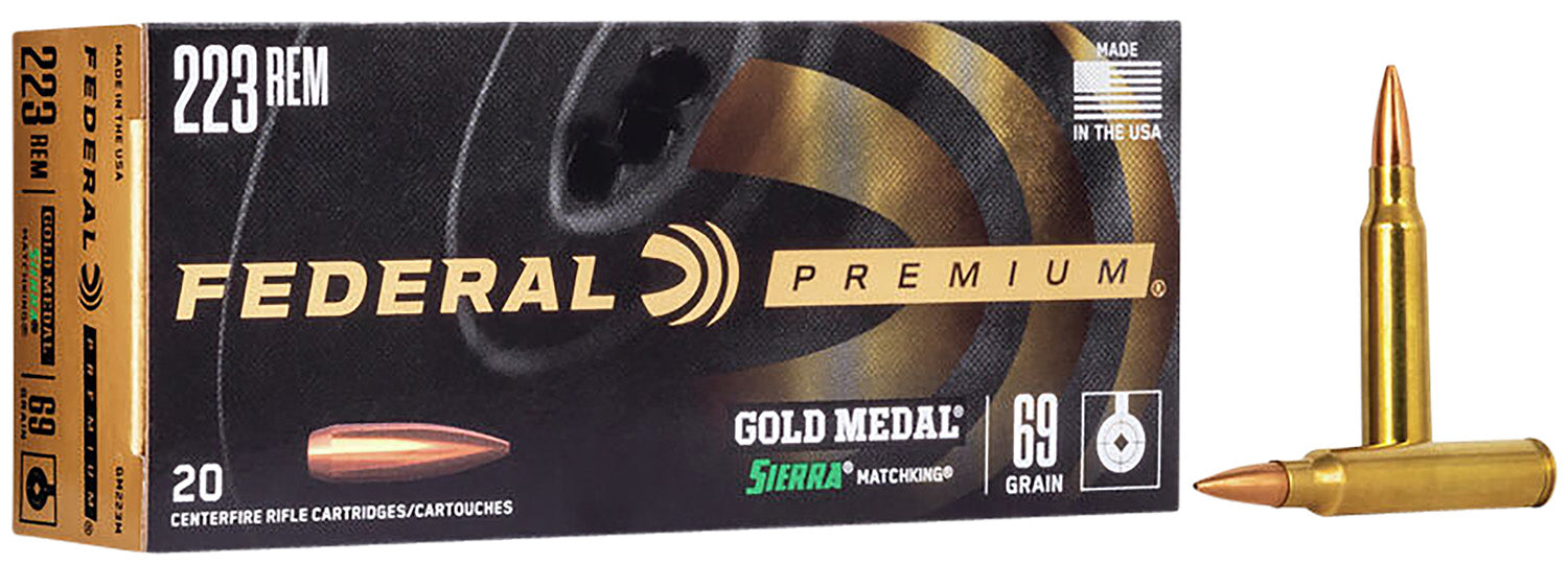 Federal GM223M Premium Gold Medal 223Rem 69gr Sierra MatchKing BTHP