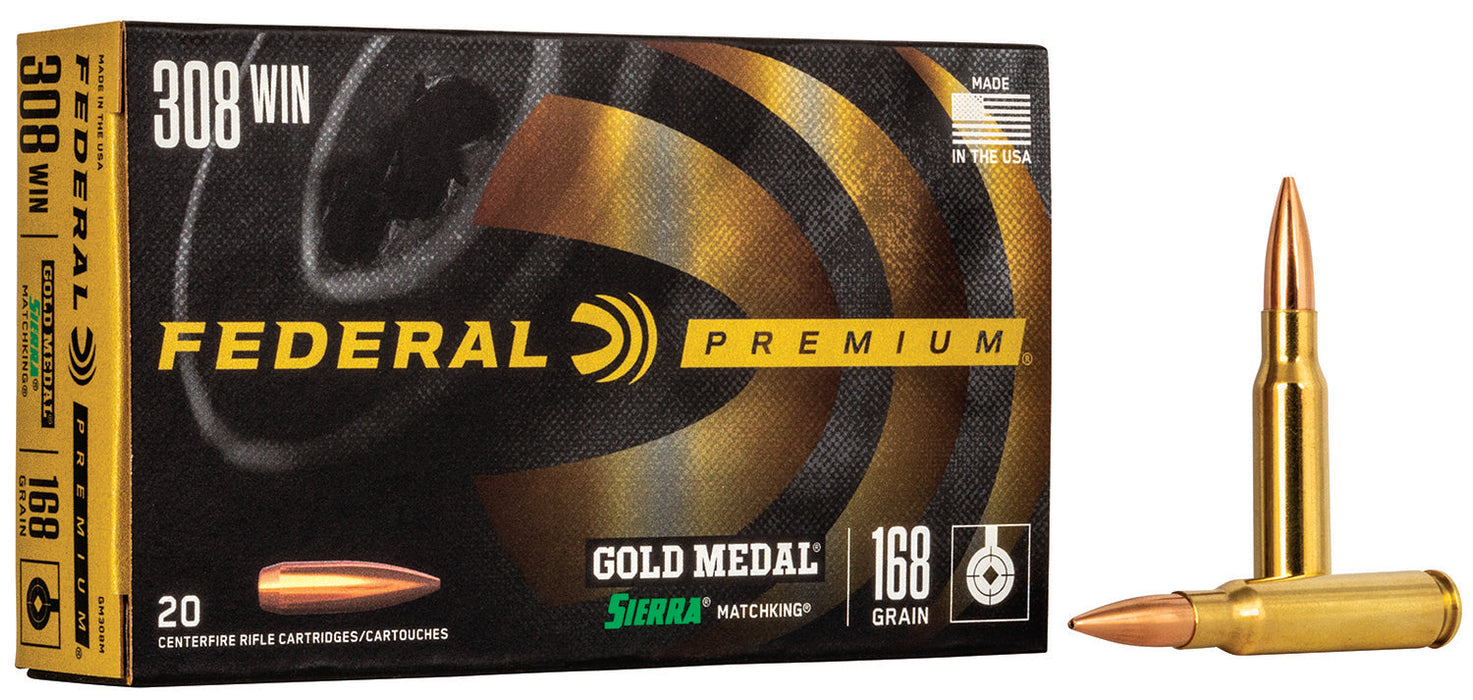Federal GM308M Premium Gold Medal 308Win 168gr Sierra MatchKing BTHP