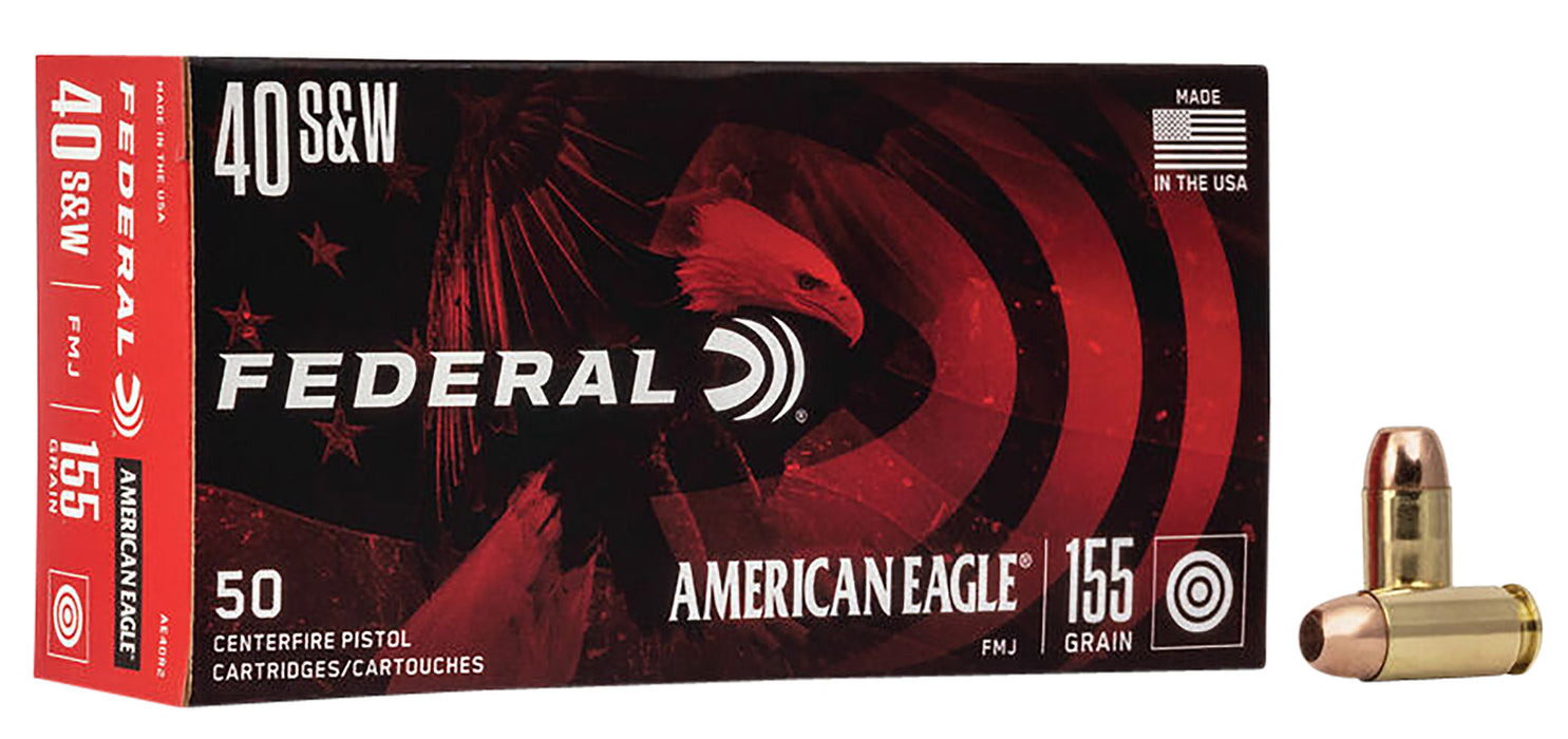 Federal AE40R2 American Eagle  40 S&W 155 gr Full Metal Jacket (FMJ) 50 Per Box/20 Cs