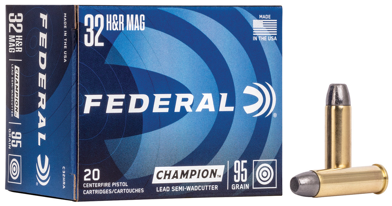 Federal C32HRA Champion Training  32 H&R Mag 95 gr Lead Semi-Wadcutter (LSWC) 20 Per Box/25 Cs