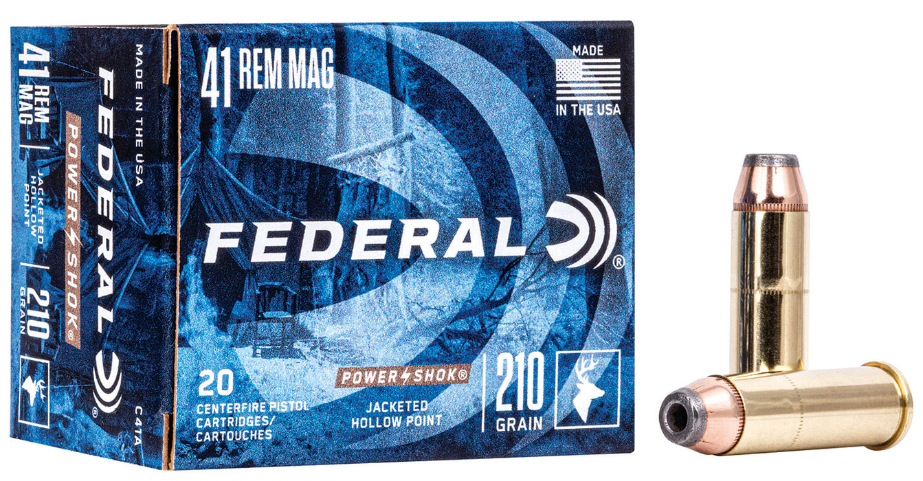 Federal C41A Power-Shok  41 Rem Mag 210 gr Jacketed Hollow Point (JHP) 20 Per Box/25 Cs