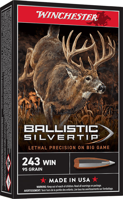 Winchester Ammo SBST243 Ballistic Silvertip  243Win 55gr Fragmenting Polymer Tip 20 Per Box/10 Case